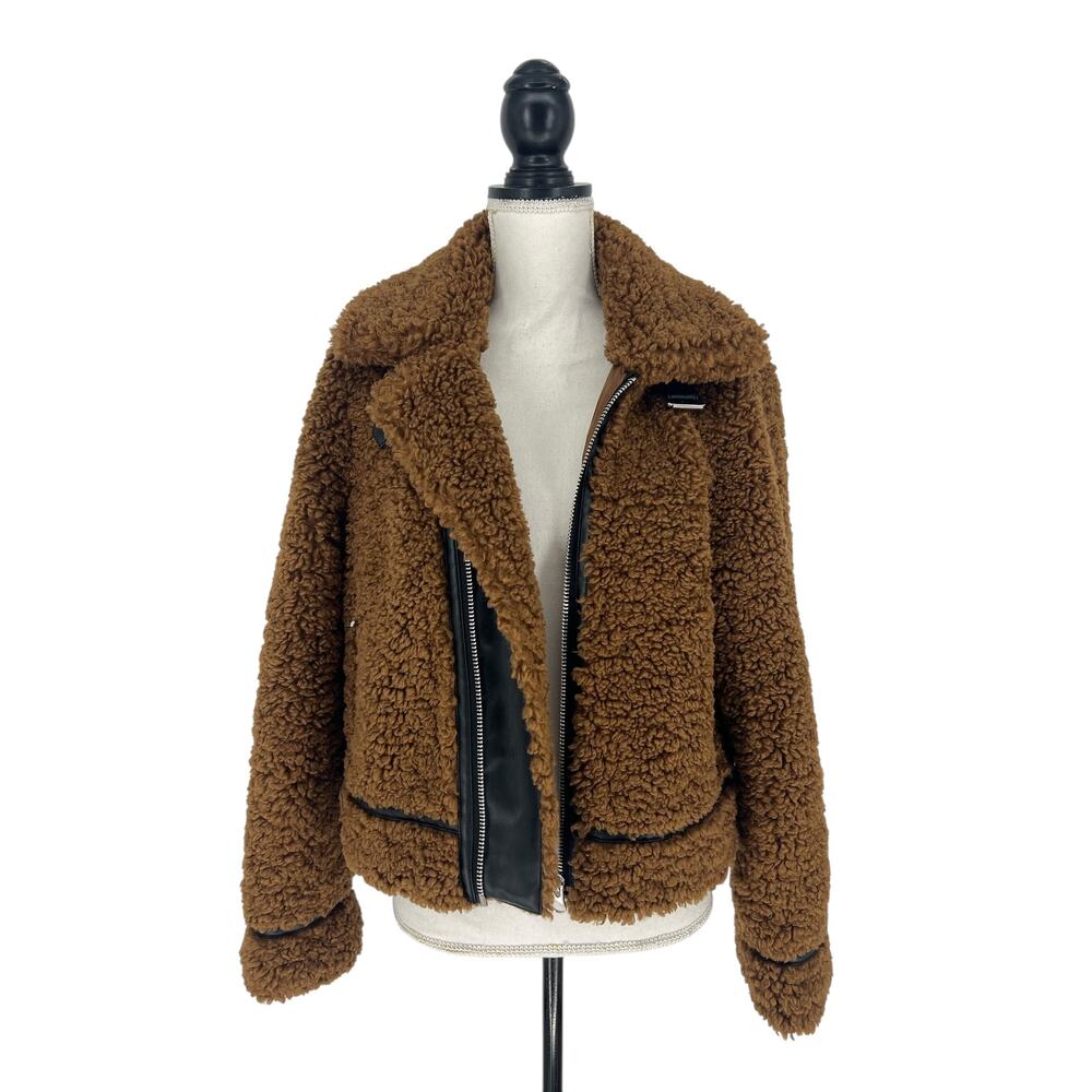 Stand Studio Audrey Brown Shearling Jacket With B… - image 6